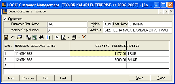 EnterCustomerOpeningBalance