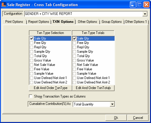 SaleRegisterCrossTab-GenderCityTxnOpts