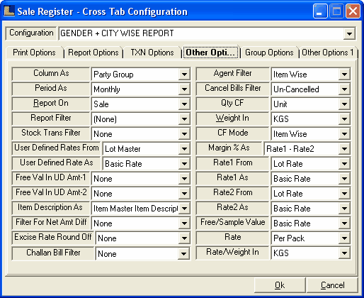 SaleRegisterCrossTab-GenderCityOthrOpts