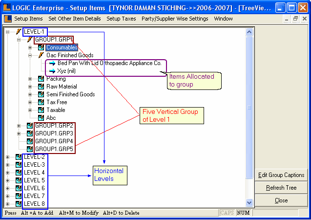 SetupItemGroups