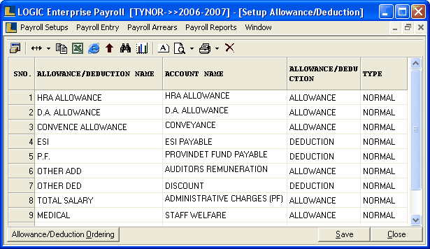 SetupAllowanceDeduction