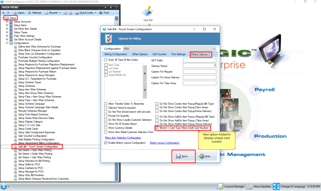 New Update In Sale Bill Touch Screen To Create Unique Card Number - Blog