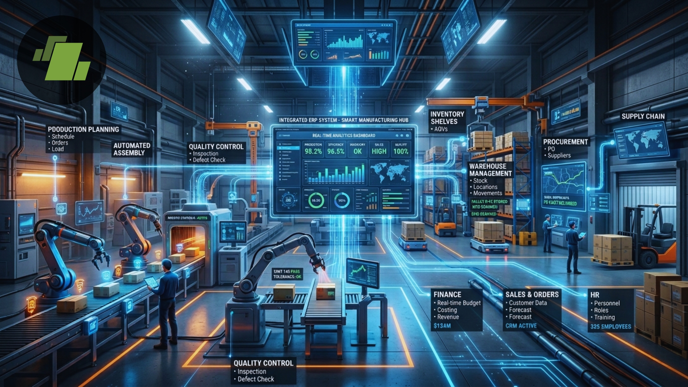 What role does an ERP system play in the manufacturing process?