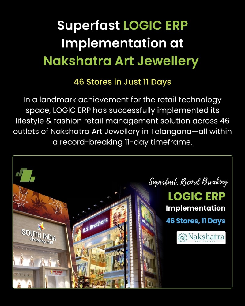 LOGIC ERP Team’s Rapid-Fire Implementation Across 46 Nakshatra Art Jewellery Stores in 11 Days