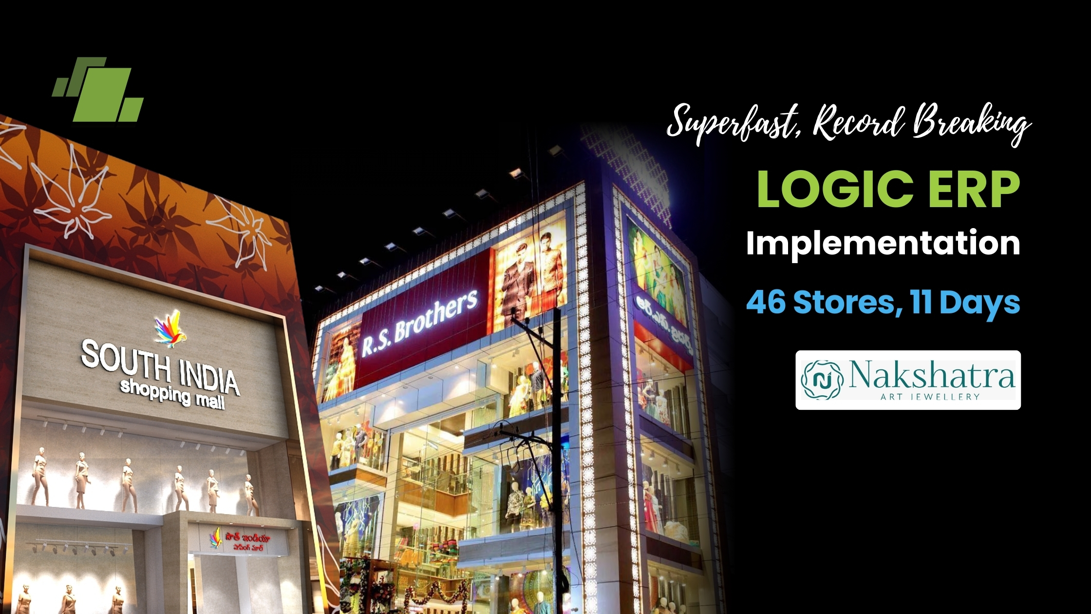 Record-Breaking Superfast LOGIC ERP Implementation: 46 Nakshatra Art Jewellery Stores in Just 11 Days!