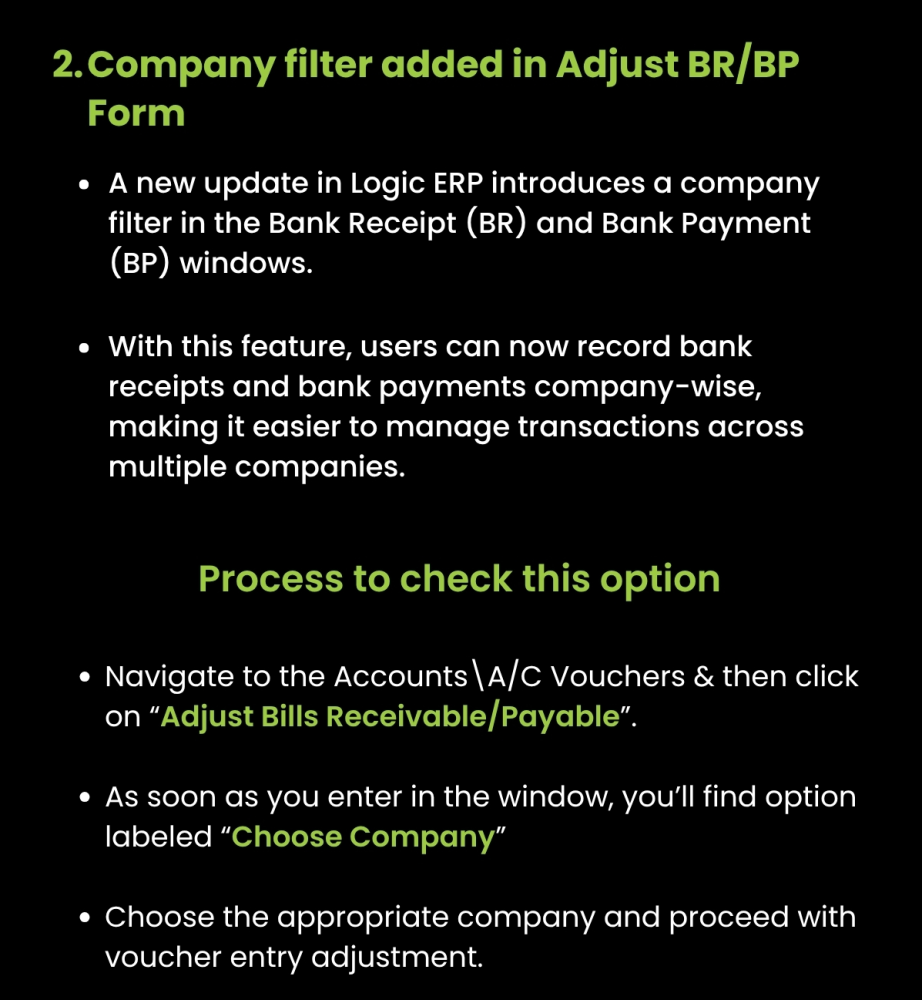 LOGIC ERP Release Notes | May 2025 