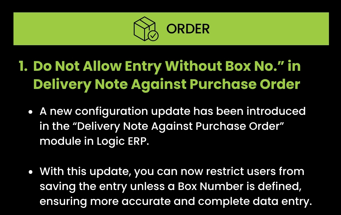 LOGIC ERP Release Notes | May 2025 