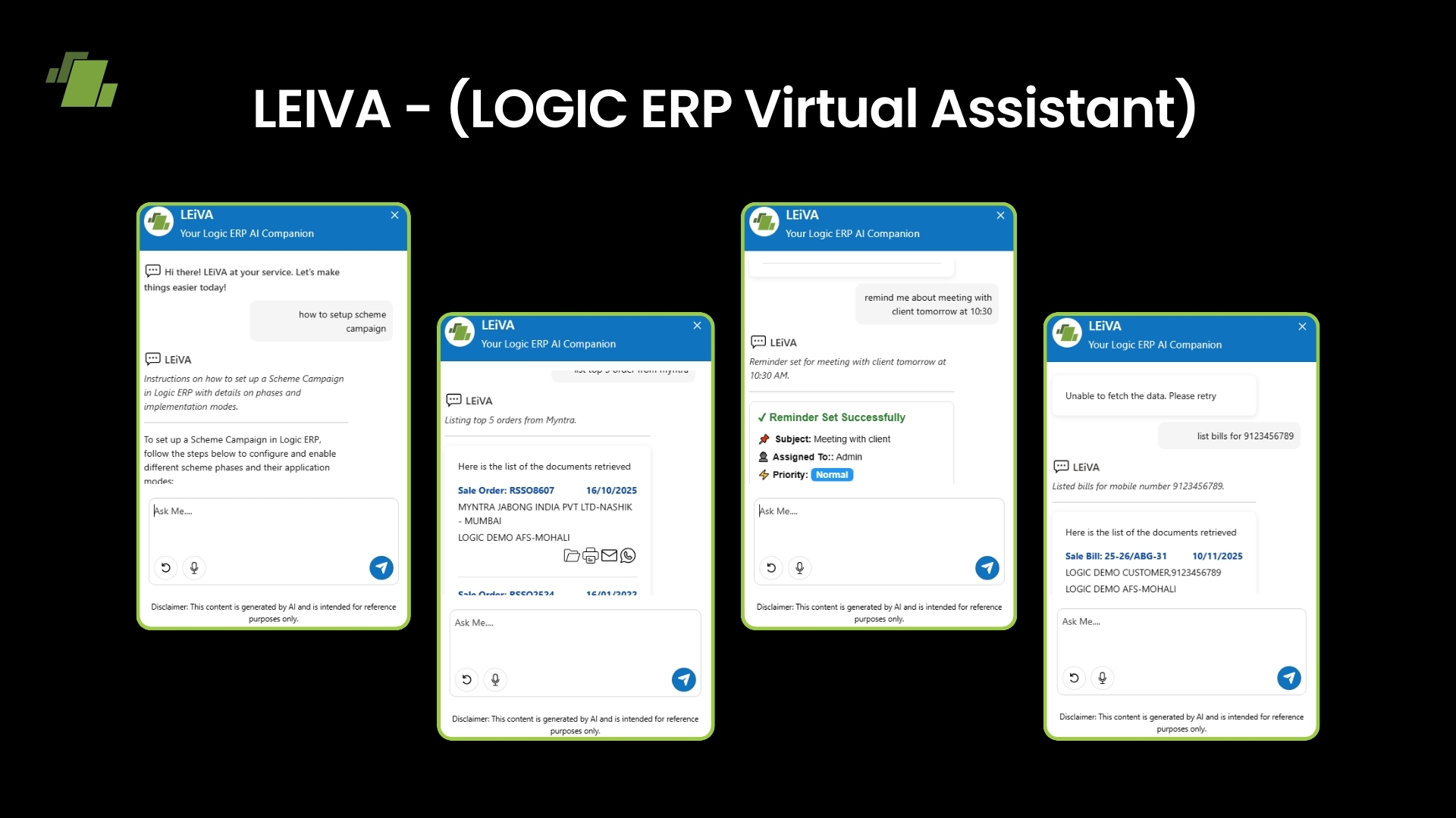 LEIVA – LOGIC ERP Virtual Assistant