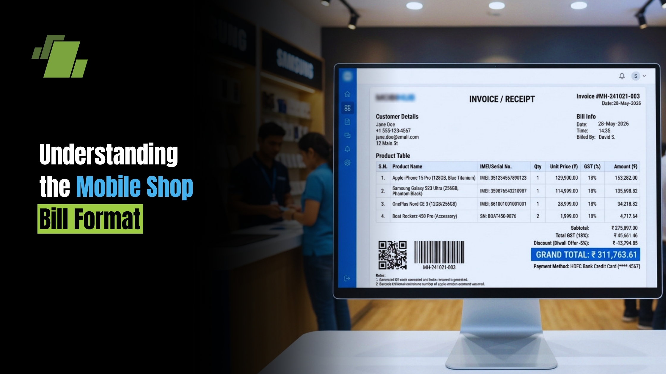 Understanding the Mobile Shop Bill Format