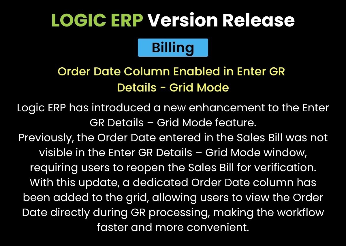 LOGIC ERP Tech Updates