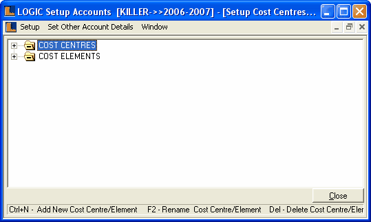 SetupCostCenters