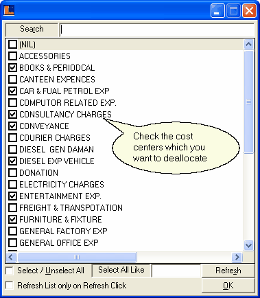 SetupCostCenter_DeAllocate